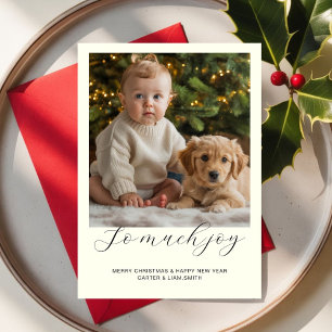 So Much Joy Custom Christmas Card with Baby  Photo