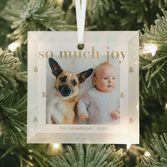 So Much Joy Custom Photo Christmas Ornament (Insitu)
