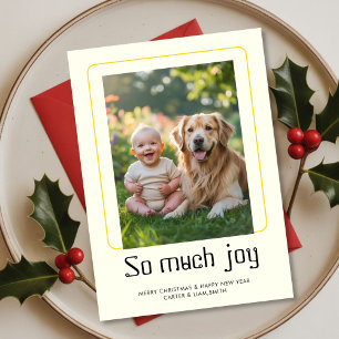 So Much Joy Holiday Baby Photo christmas Card