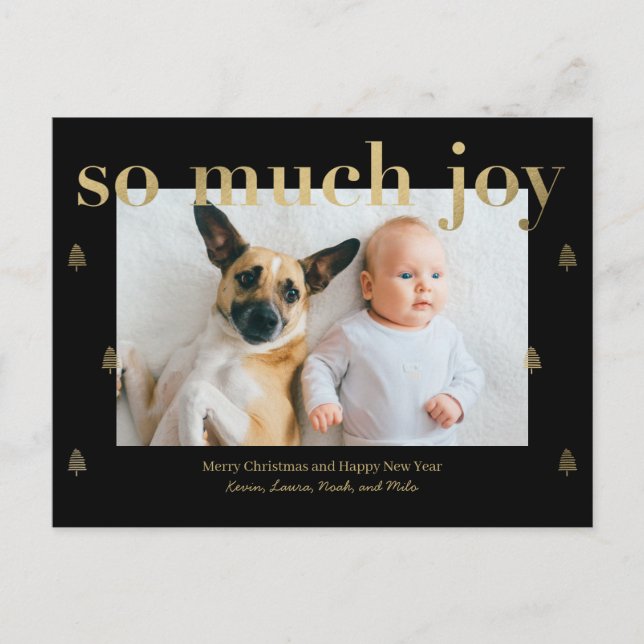So Much Joy Modern Holiday Postcard (Front)