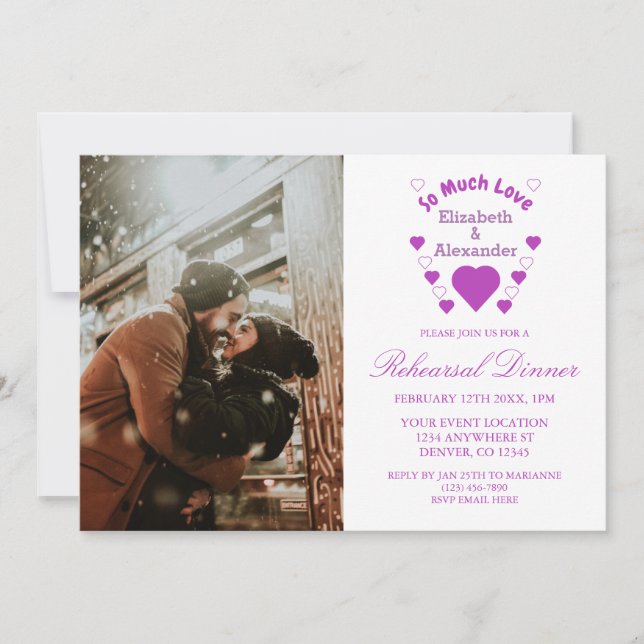 So Much Love Wedding Rehearsal Dinner Invitation (Front)