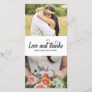 So Much Love   Wedding Thank You Photo Card