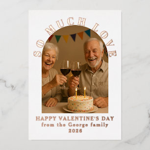 So Much Lovely Valentine's Day Grandparents Photo Foil Holiday Card