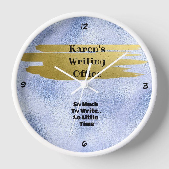 "So Much To Write  Clock (Front)