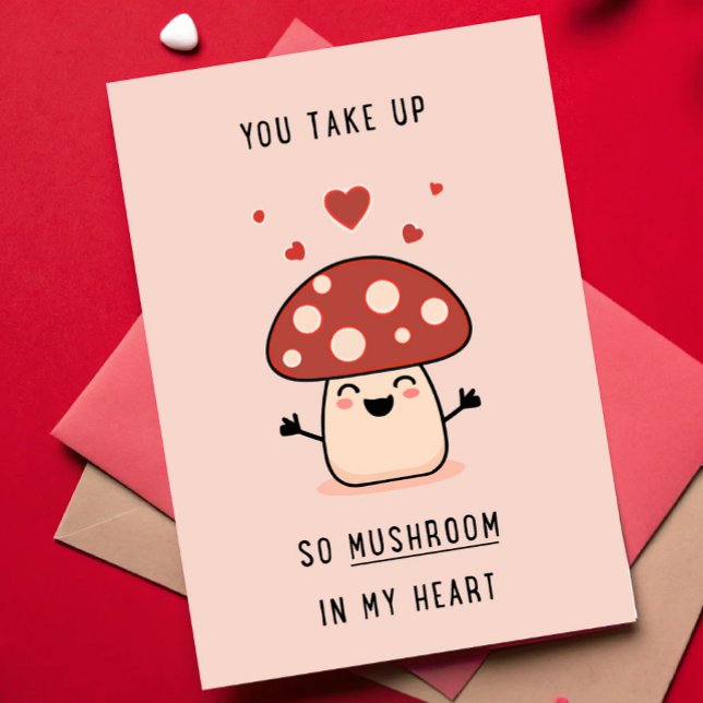 So Mushroom In My Heart Kids Classroom Valentine's Holiday Card (Creator Uploaded)
