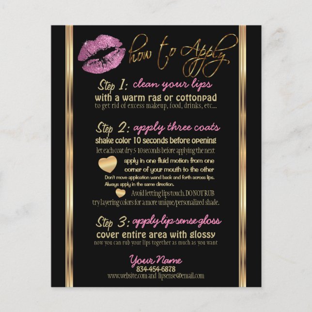 So Pink Glitter Lip Instructions Flyer (Front)