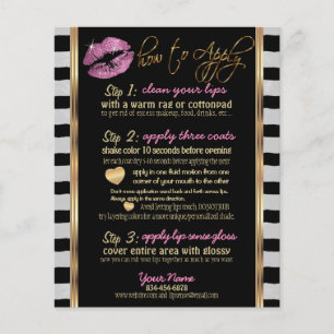 So Pink Glitter Lip with Stripes Instructions Flyer