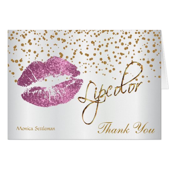 So Pink Lips on White Satin Card