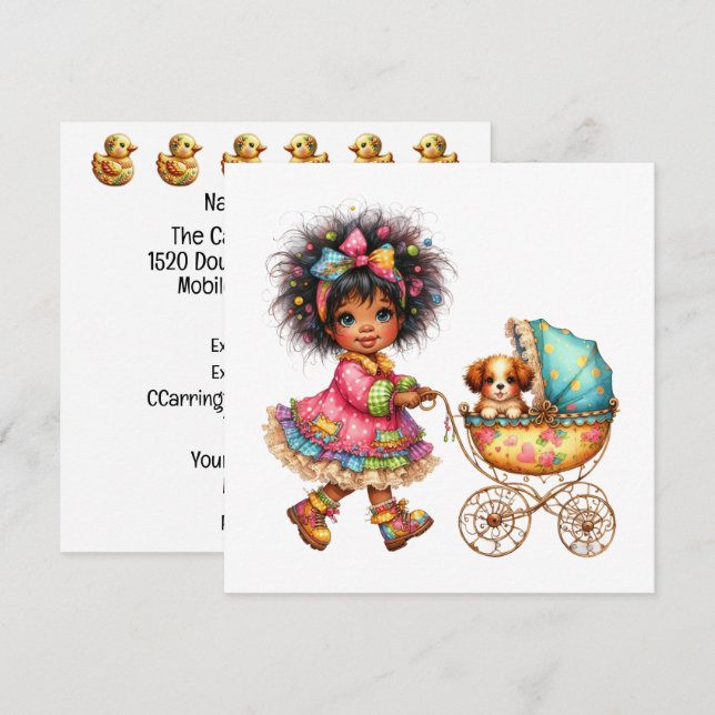SO Precious Baby Buggy Theme Invitation (Front/Back)
