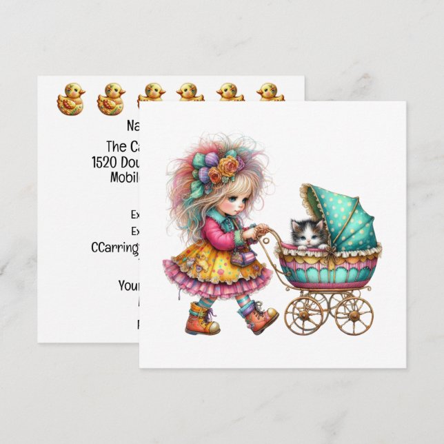 SO Precious Baby Buggy Theme Invitation (Front/Back)