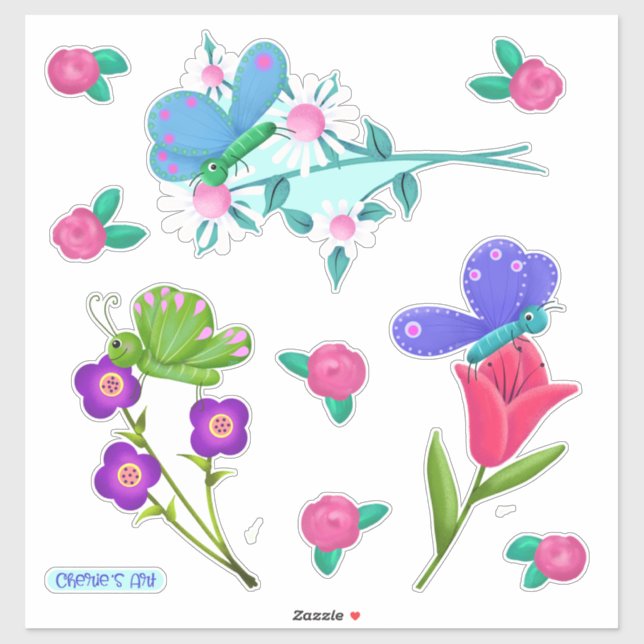 So Pretty Flowers and Butterflies  (Sheet)