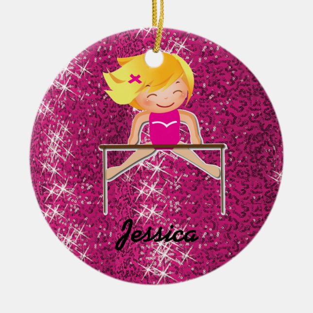 So Pretty Personalized Gymnastics Ornaments (Front)