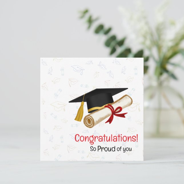 So Proud of You Graduation Congratulations Card (Standing Front)