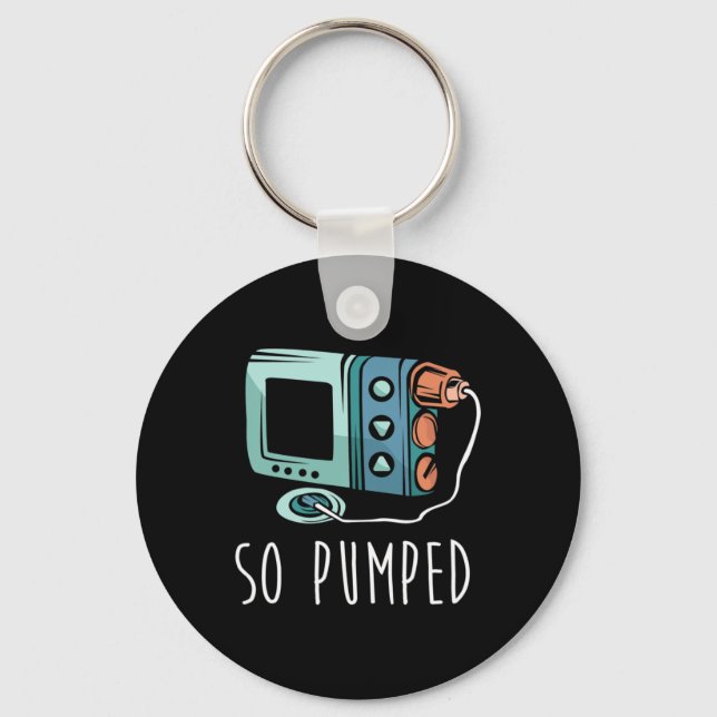 So Pumped Diabetic Life Diabetes Awareness Month I Keychain (Front)