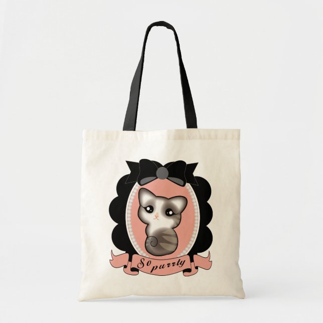 So purrty kitten tote bag (Front)