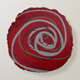 SO RED SPIRAL Round Throw Pillow
