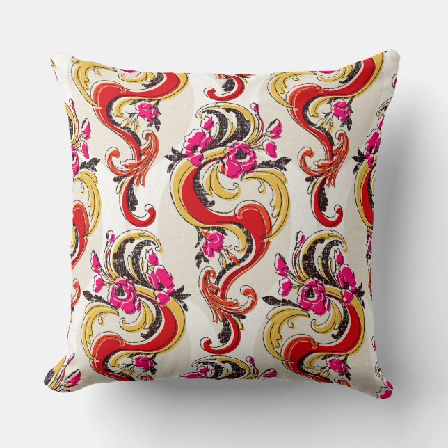 so retro nouveau throw pillow (Front)