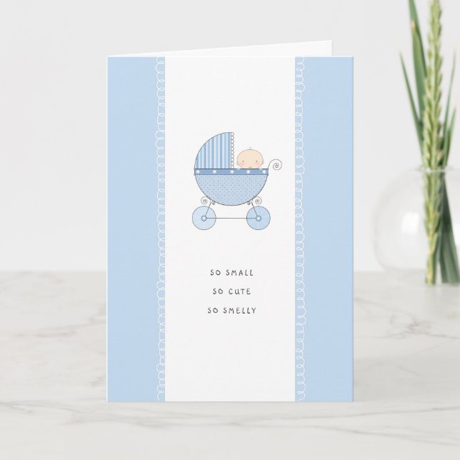So Small, So Cute New Baby Congrats | Blue Boy Card (Front)