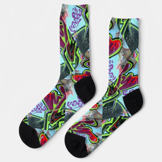 So soggy graffiti poster socks (Left)