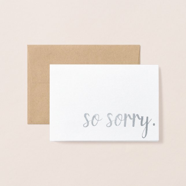 so sorry silver foil card (Front With Envelope)