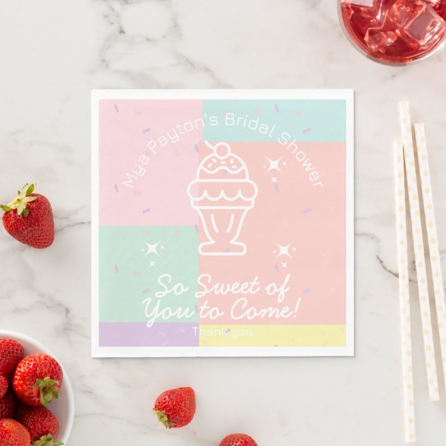 So Sweet of You to Come! Retro Ice Cream  Napkin (Insitu)