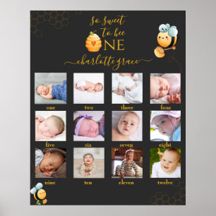 So Sweet to be One 12 mois Photo Collage Poster