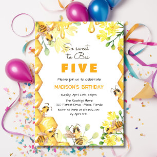 So sweet to bee kids birthday invitation