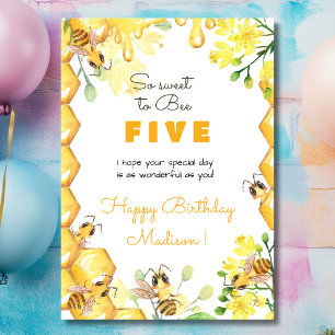 So sweet to bee kids happy birthday card