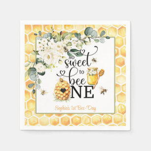 So Sweet to Bee One 1st Birthday Napkin