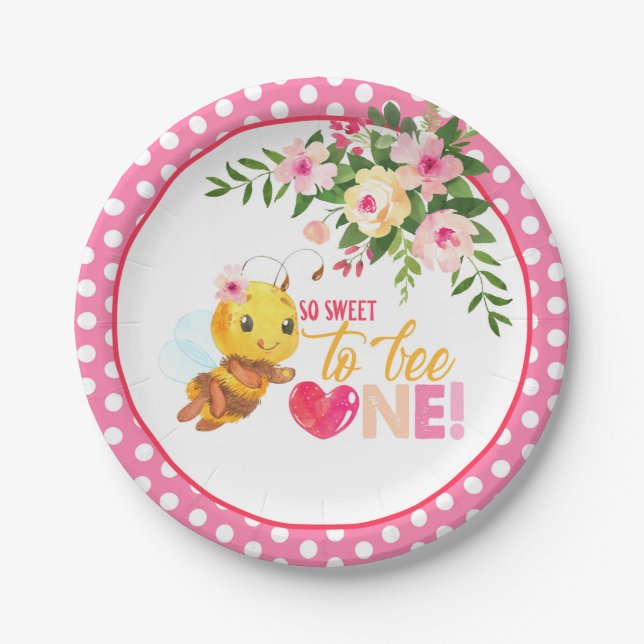So Sweet to Bee ONE Birthday Plate (Front)