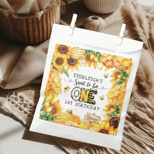 So sweet to bee one floral 1st birthday favour bag