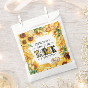 So sweet to bee three floral 3rd birthday  favour bag