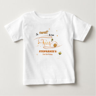 So Sweet To Bee Two Cute Honey Bee 2nd Birthday Baby T-Shirt