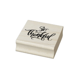 So Thankful Brush Calligraphy Rubber Stamp
