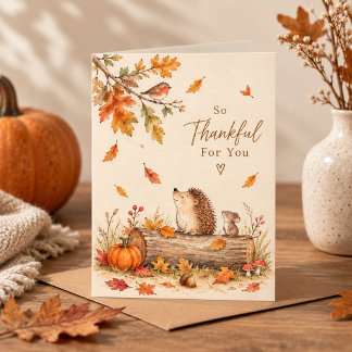 So Thankful For You Thanksgiving Holiday Greeting Card