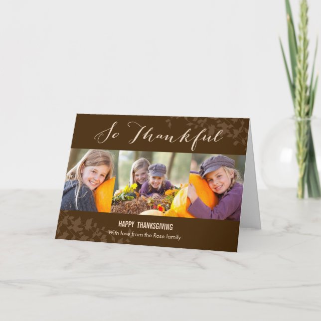 So Thankful Thanksgiving Photo Card (Front)