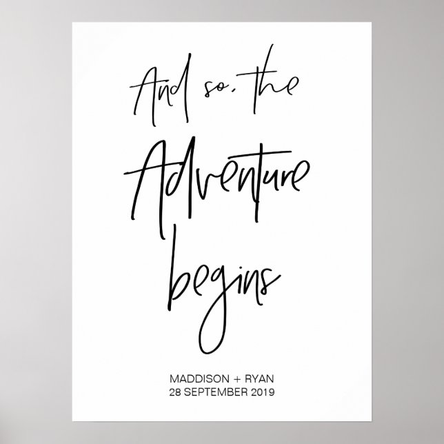 So The Adventure Begins Welcome Sign (Front)