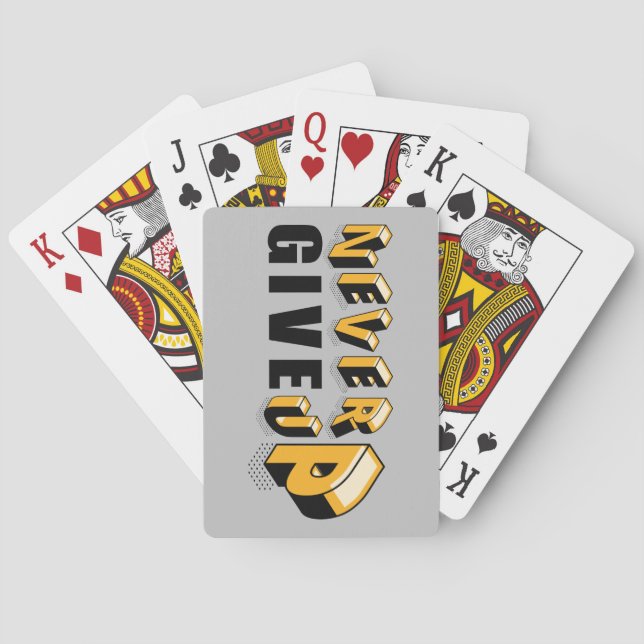 So True, Never Give Up, 3-Dimensional Playing Cards (Back)