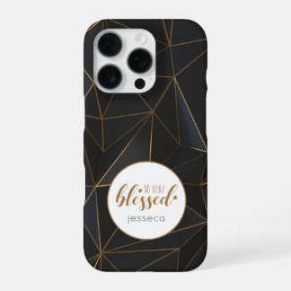 So Very Blessed Black Gold Personalized iPhone 16 Pro Case