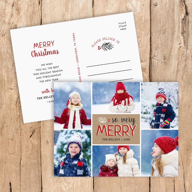 So Very Merry 6 Photo Collage Carte postale de vac (Créateur téléchargé)