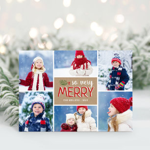 So Very Merry 6 Photo Folded Holiday Card