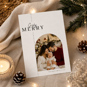 So Very Merry Arch Frame Family Christmas Photo  Holiday Card