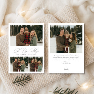  So Very Merry Elegant Script Joyful Family Photo Holiday Card