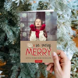 So Very Merry Folded Holiday Photo Greeting Card