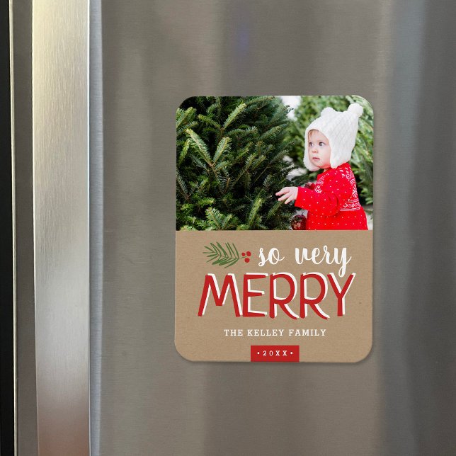 So Very Merry Holiday Photo Magnet (Creator Uploaded)