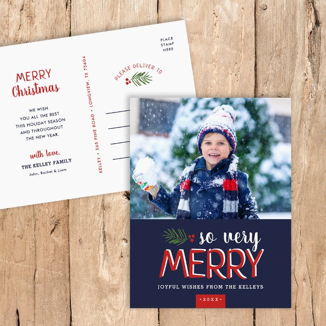 So Very Merry Holiday Photo Postcard (Creator Uploaded)