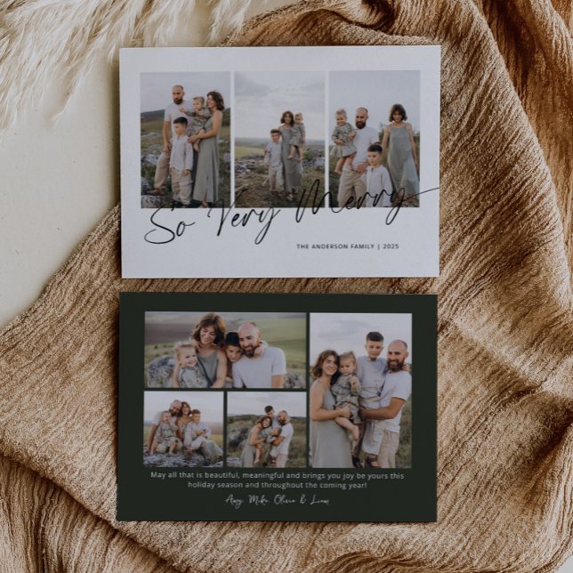 So Very Merry Modern Elegant Script Christmas Holiday Card (Creator Uploaded)