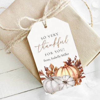 So Very Thankful For You Thanksgiving Gift Tag