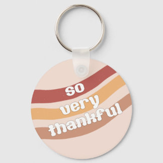 So Very Thankful Round Keychain