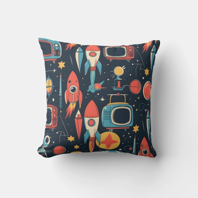 so vintage patterns throw pillow (Front)
